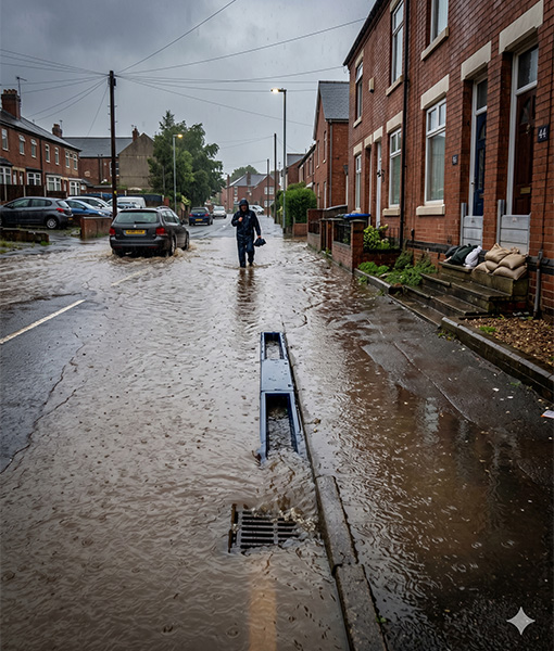 floods on street