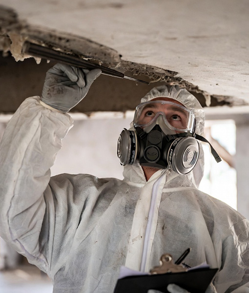 man carrying out asbestos reporting