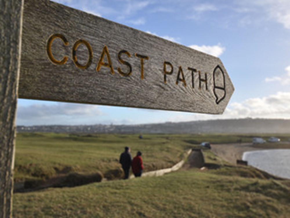 Coastal path sign in Devon