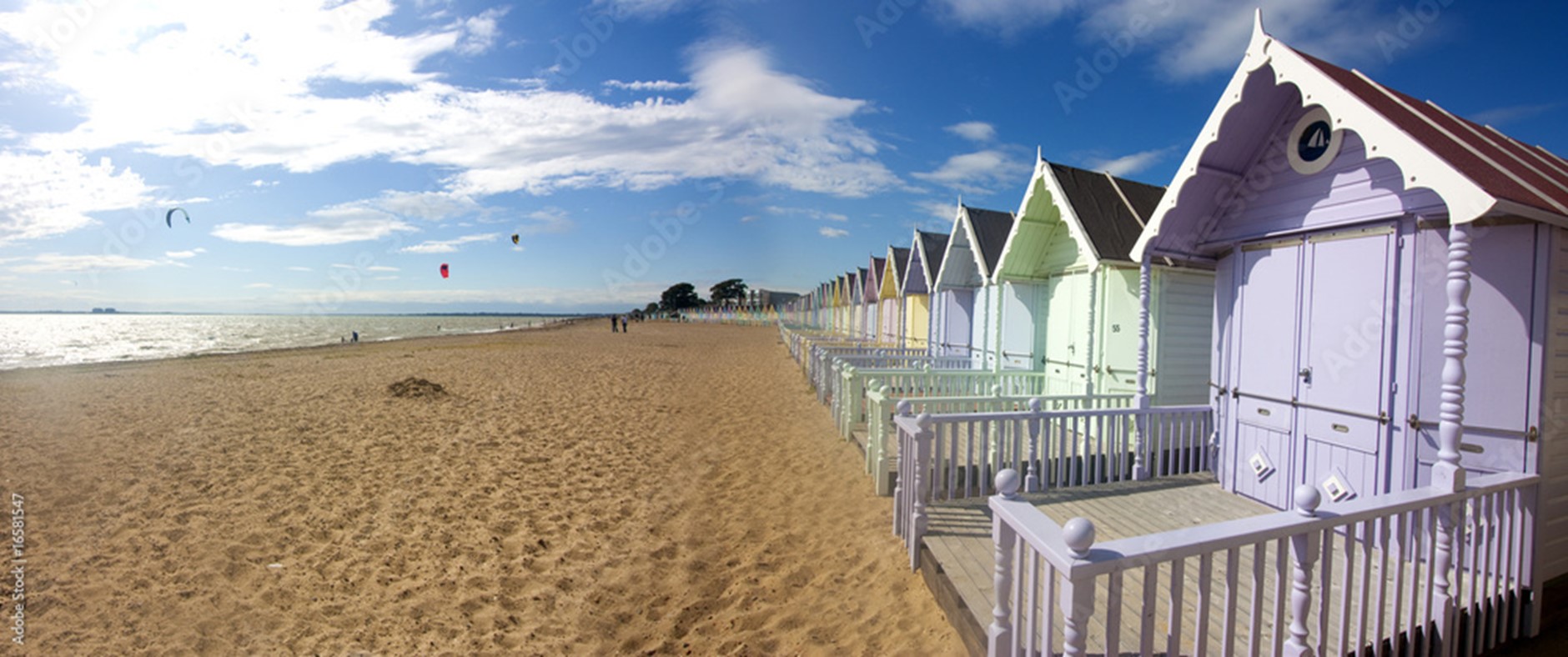 beach huts on the essex shoreline