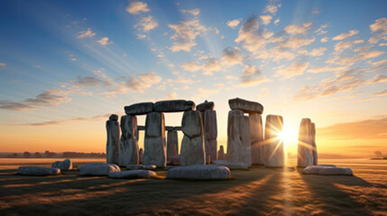 stone henge at sunset