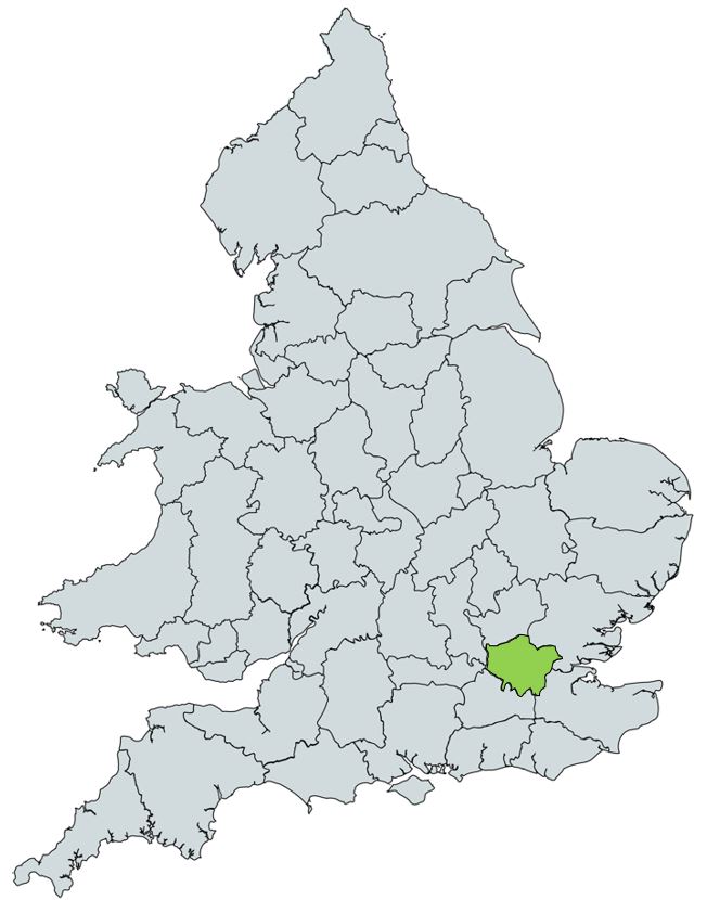 Map of UK with London highlighted