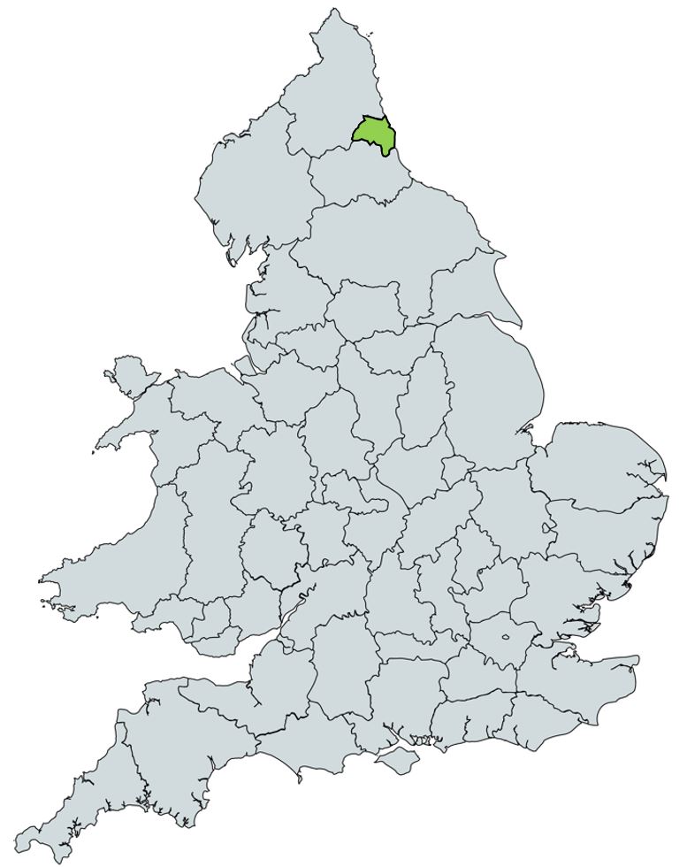 Map of UK with Tyne and Wear highlighted
